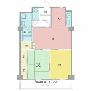 2LDKの間取り画像