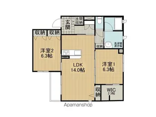 シャーメゾン・クレール岡谷【104号室】の間取り