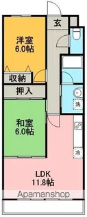 サンハイツ上町(1)【3階】の間取り