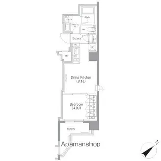 ザ・パークハビオ横浜東神奈川【2階】の間取り