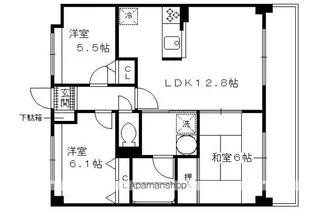 フェリエス桃山【202号室】の間取り