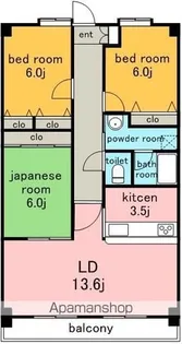 リーフマンショングランディア【2階】の間取り