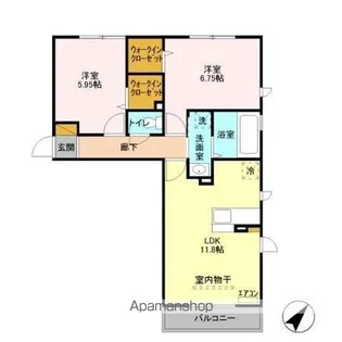 エスペランサAB【B301号室】の間取り