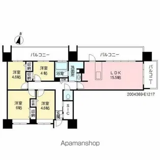 照葉クロススタイル【12階】の間取り