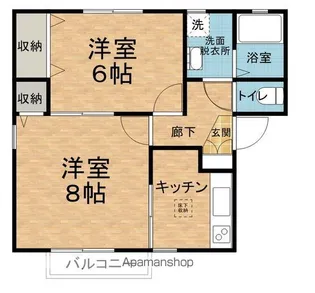 メゾンアゼリアB【206号室】の間取り