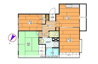 シャトーグレイス【104号室】の間取り