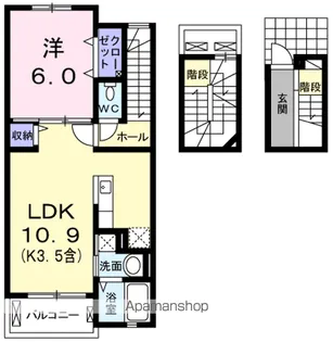 東京都羽村市富士見平2丁目【アパート】の間取り
