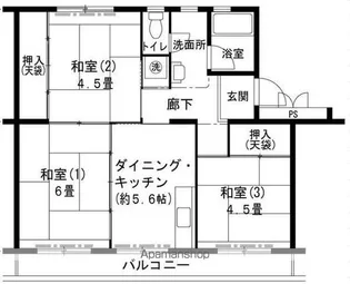 ビレッジハウス志染10号棟【1階】の間取り