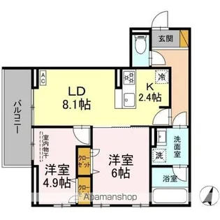 リシェスみのり台 A・B・C A棟【2階】の間取り