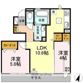 グランモア三苫Ⅲ【1階】の間取り
