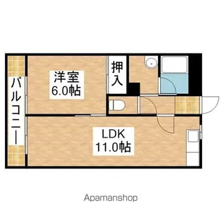 1LDKの間取り画像