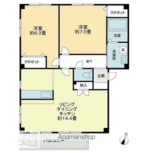 フォブール世俵A【2階】の間取り