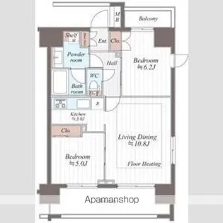 フュージョナル王子HYS【15階】の間取り
