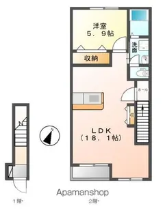 ALLEZ CREST NEO(アレ クレスト ネオ)【2階】の間取り