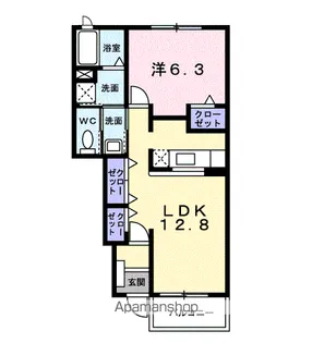 ヴィラ リバーサイド C【1階】の間取り