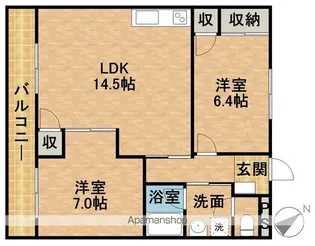 パークサイド高木【3階】の間取り