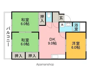 パークサイド三ツ井【1階】の間取り