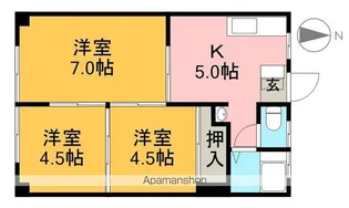 アビタシオン長野【1階】の間取り