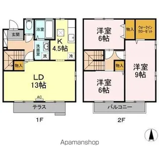 長野県長野市若里3丁目【テラスハウス】の間取り