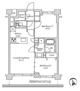 エミリブ鷺ノ宮【1階】の間取り