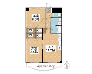 プランドール壱番館【505号室】の間取り