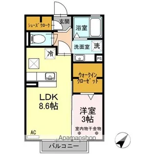 ラ フォンテ【1階】の間取り