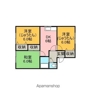 岩手県盛岡市山岸2丁目【アパート】の間取り