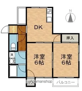 2DKの間取り画像