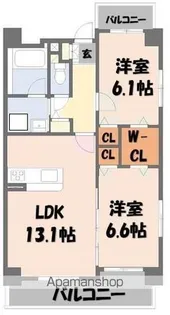 ソレイユルヴァン福津中央【4階】の間取り