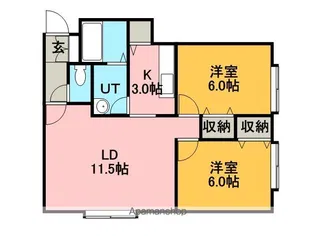 ヴィレッジ壱番館【2階】の間取り