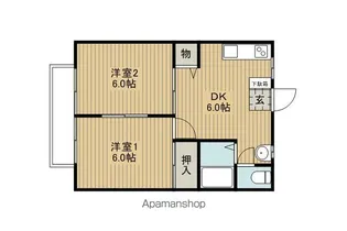 ハイツボヌール【202号室】の間取り