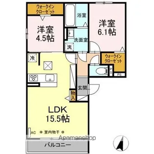 DーROOM沖ノ橋【1階】の間取り