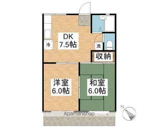 エバーグリーンB【105号室】の間取り