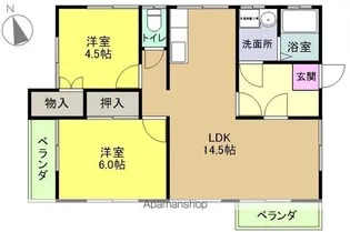 福島県いわき市中央台鹿島3丁目【一戸建】の間取り