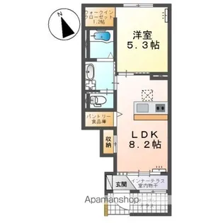 フルールマルシェ【102号室】の間取り