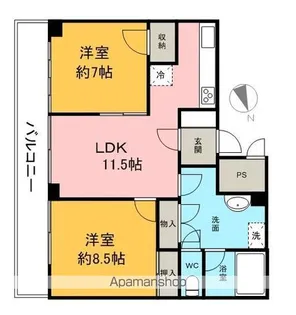 つばきハイム【402号室】の間取り