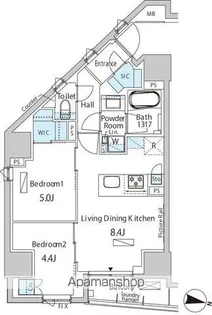 バウスフラッツ品川キャナルサイド【11階】の間取り