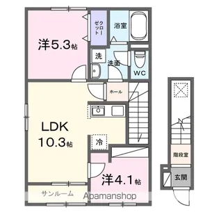 ポルト・ボヌールK Ⅰ【2階】の間取り