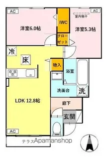 当麻寺МKコートV【102号室】の間取り