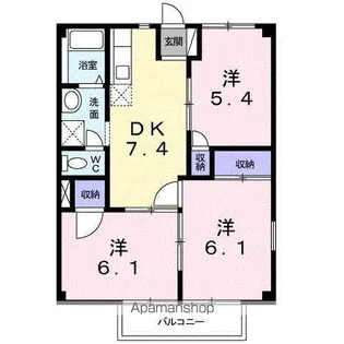グリーンハウスA【201号室】の間取り