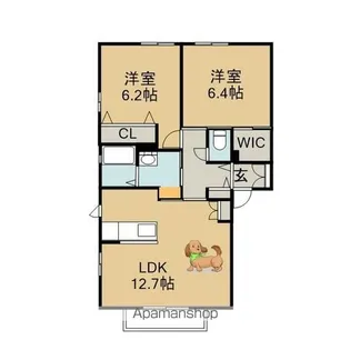 エスパシオ【202号室】の間取り
