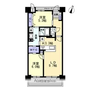 アルファスマート高松駅西Ⅱ【707号室】の間取り