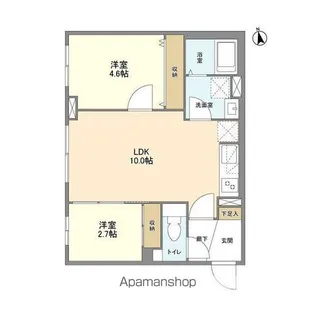 2LDKの間取り画像