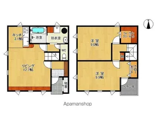 カトルカール帯広 ザ・テラス【E201号室】の間取り