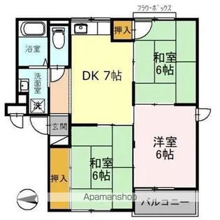 フラワーハイム鶴見【1階】の間取り