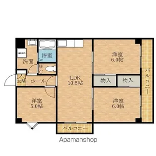 シャトー岸和田【1階】の間取り