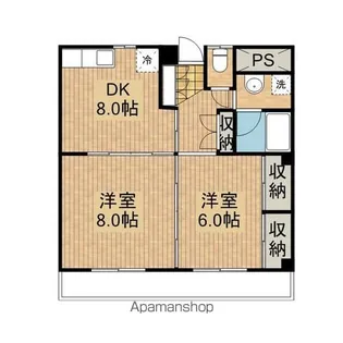 ウェスト・ヒルズ【202号室】の間取り