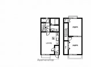 愛知県春日井市高山町3丁目【テラスハウス】の間取り