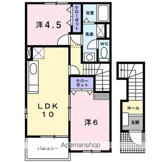 アップヴィレッジA【2階】の間取り