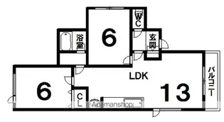 グロウリッチA【201号室】の間取り